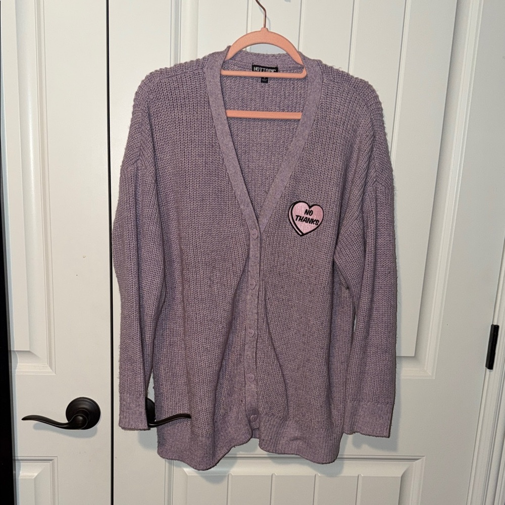 Hot Topic Lavender No Thanks Cardigan Plus Size